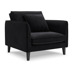 Fauteuil xl "Provence" en velours noir