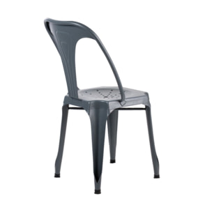 Chaise industrielle vintage en métal empilable – STEAL