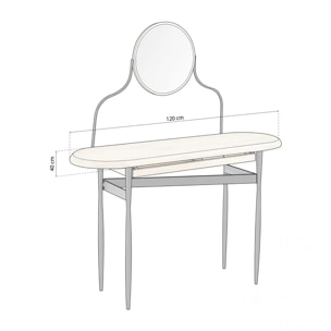 Tocador con espejo Padma Negro - Roble