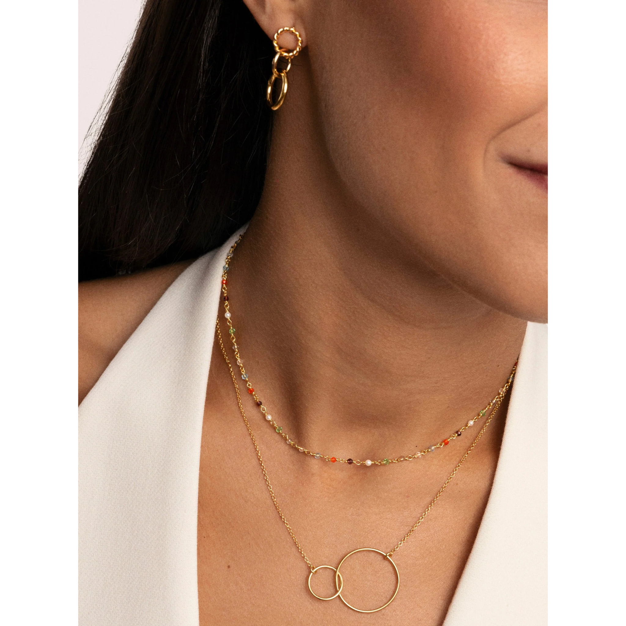 Orecchino Circles Twist Placcato Oro