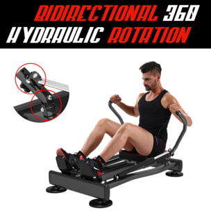 Vogatore da Fitness Idraulico Ultra Silenzioso con Resistenza Magnetica su 4 Livelli e Rotazione Bidirezionale di 360°