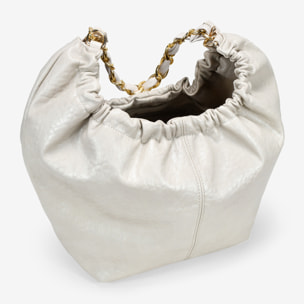 Bolso de hombre beige con cadena