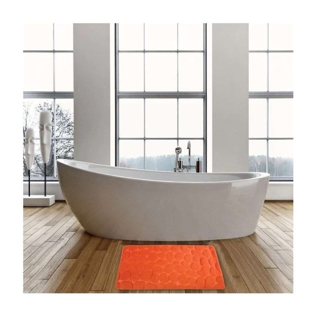 Tapis de bain Microfibre PEBBLE 50x80cm Orange Foncé MSV