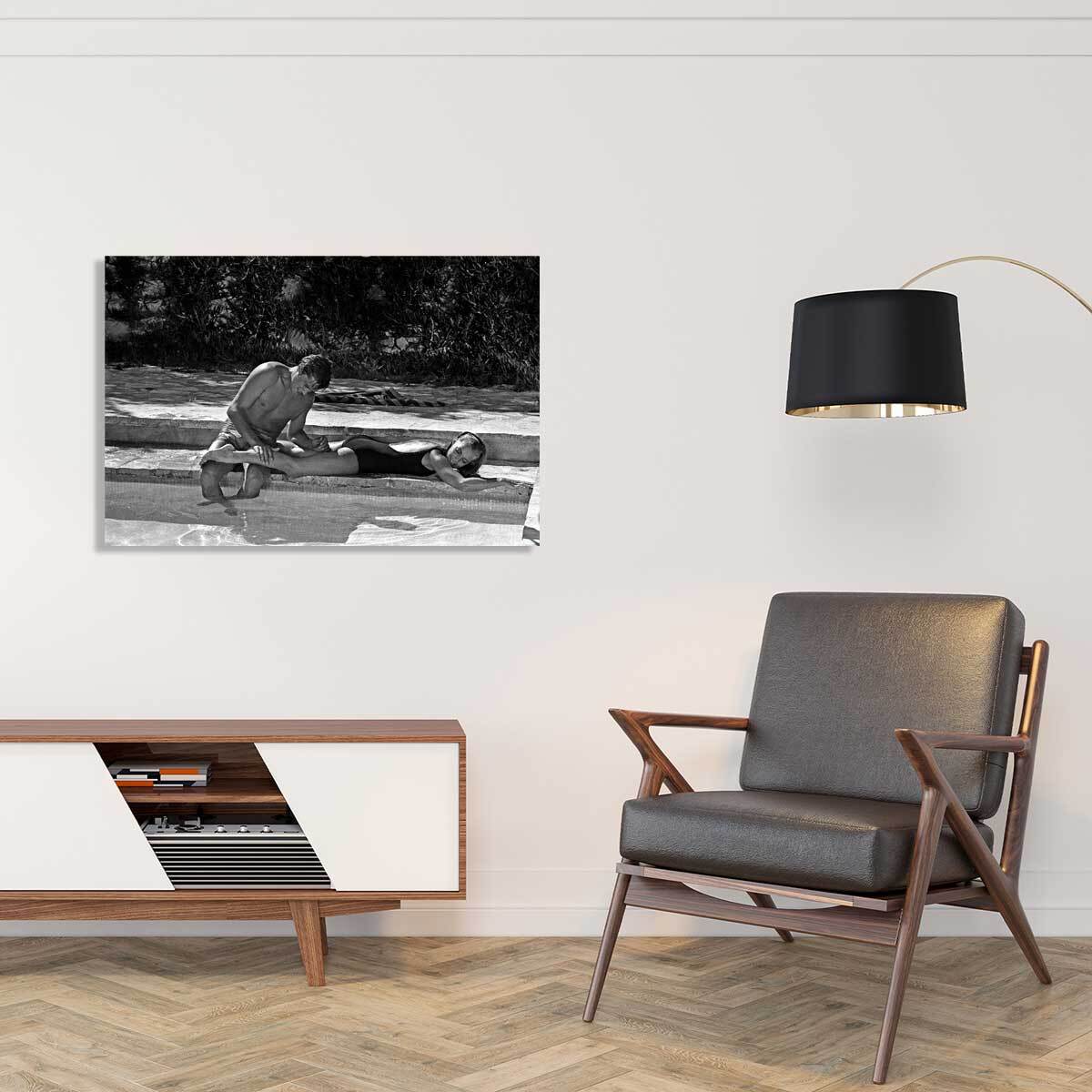 Tableau la piscine romy schneider et alain delon en 1968  Toile imprimée