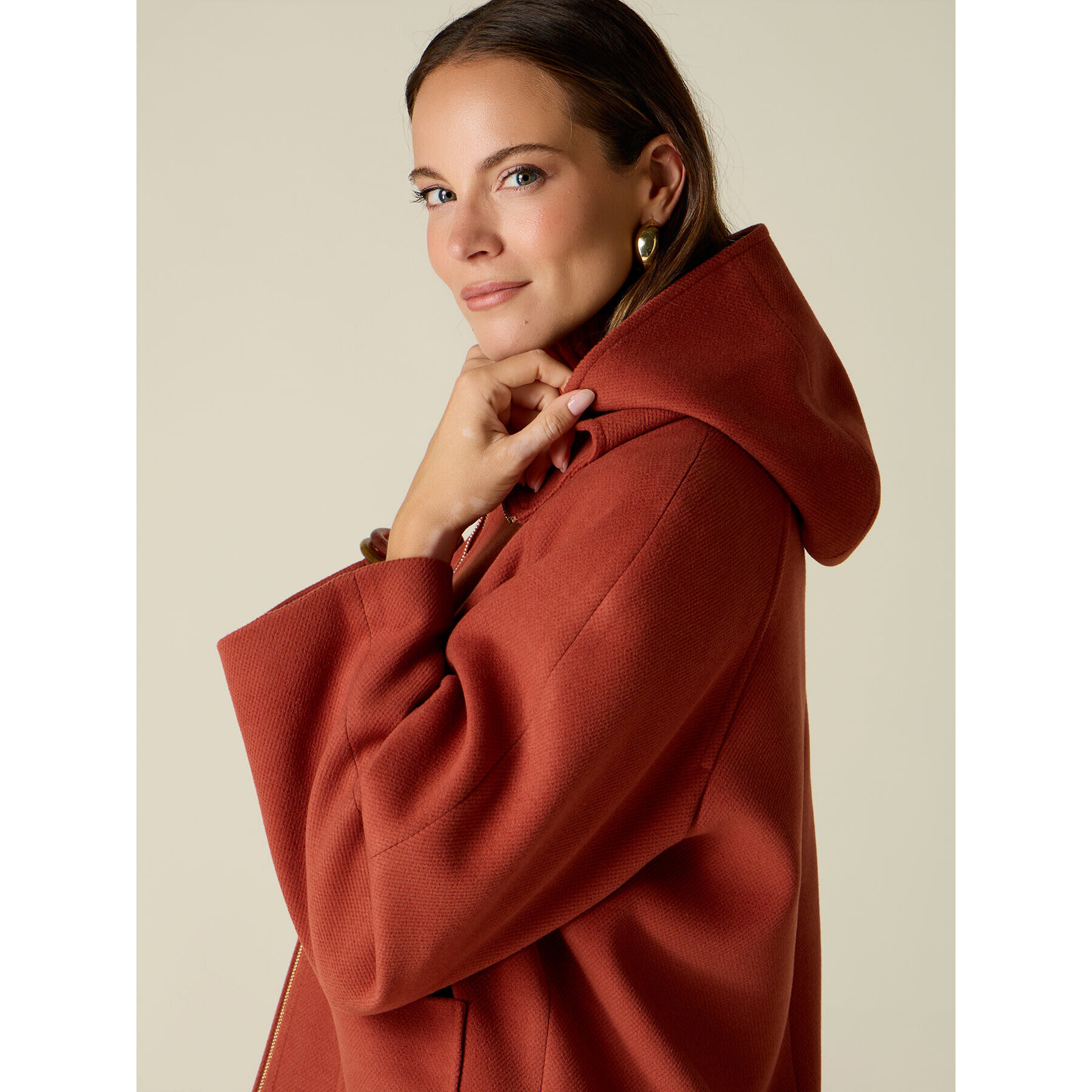 Oltre - Caban con cappuccio e zip - Arancione