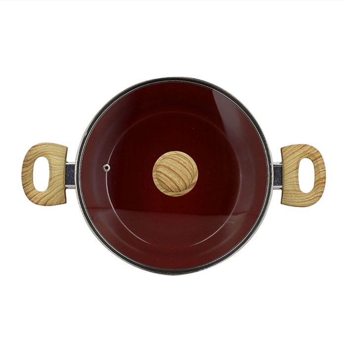 Faitout 24cm en aluminium recyclé brique - tous feux COLORAMA