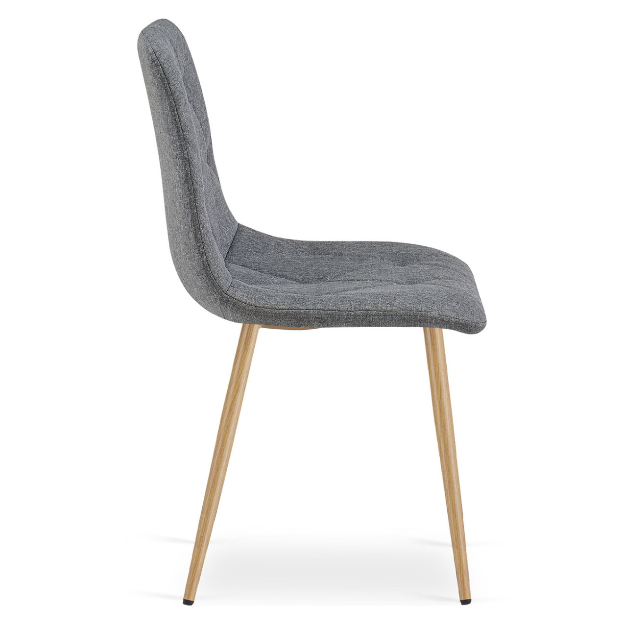 Set di 2 sedie Libra in tessuto grigio scuro e gambe effetto legno