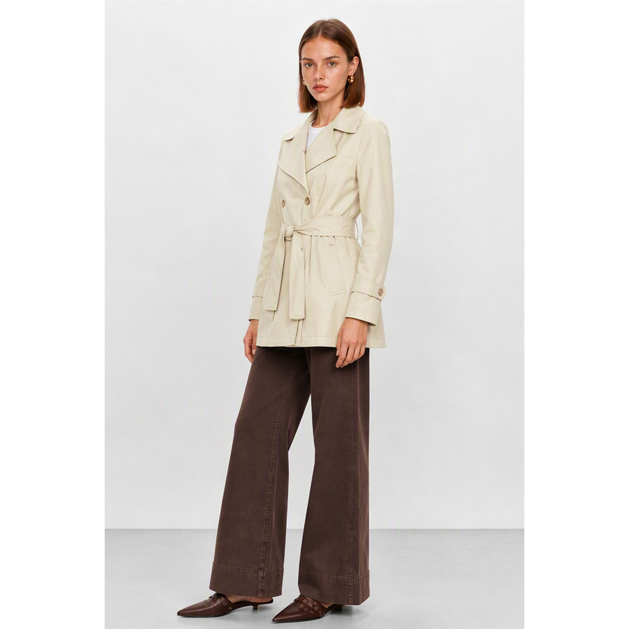 Kocca - Trench da donna doppiopetto in cotone con cintura Donna