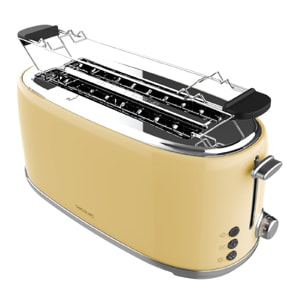 Cecotec Tostadora 4 Rebanadas Toast&Taste 1600 Retro Double Beige. 1630 W 2 Ranu