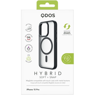 Coque bumper QDOS iPhone 15 Pro MagSafe Hybrid SNAP Noir