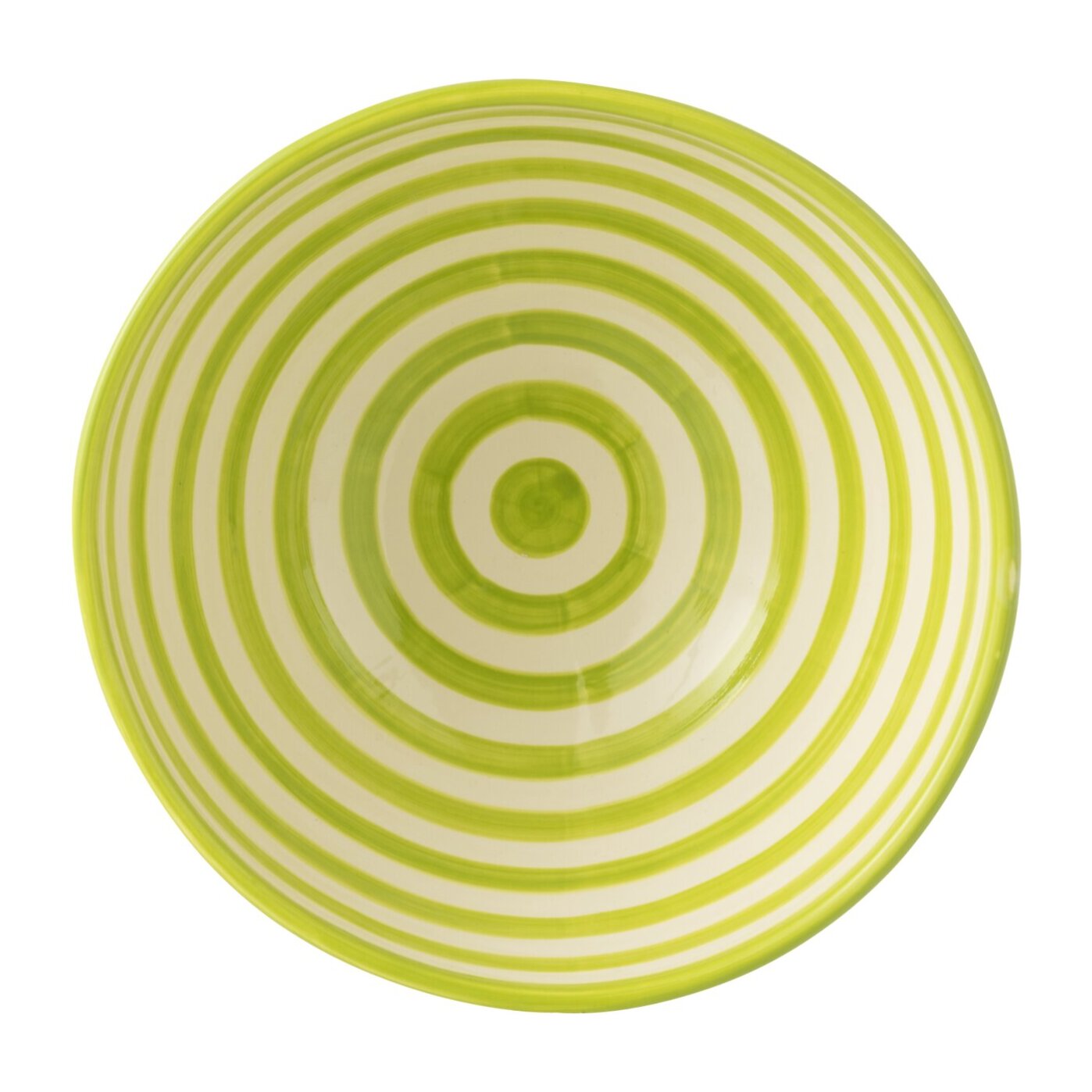 J-Line bol Granada Stripes High - céramique - blanc/vert  - large - Ø 28 cm