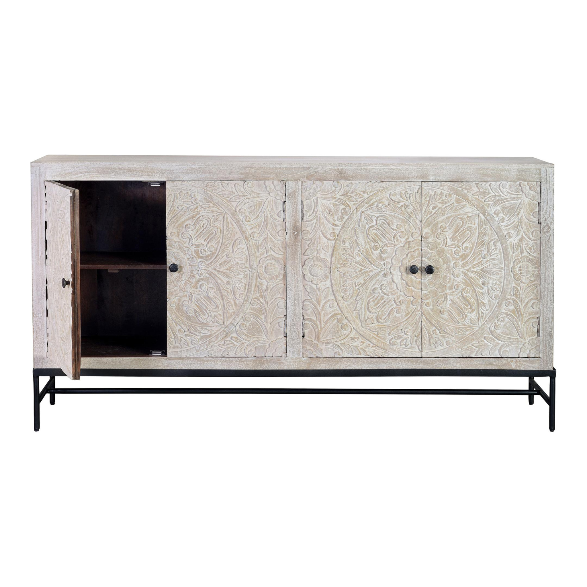 Aparador de Madera de Mango Estilo Mediterráneo Moderno