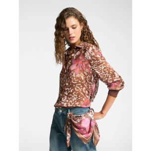 Elena Mirò - Camicia stampata - Marrone