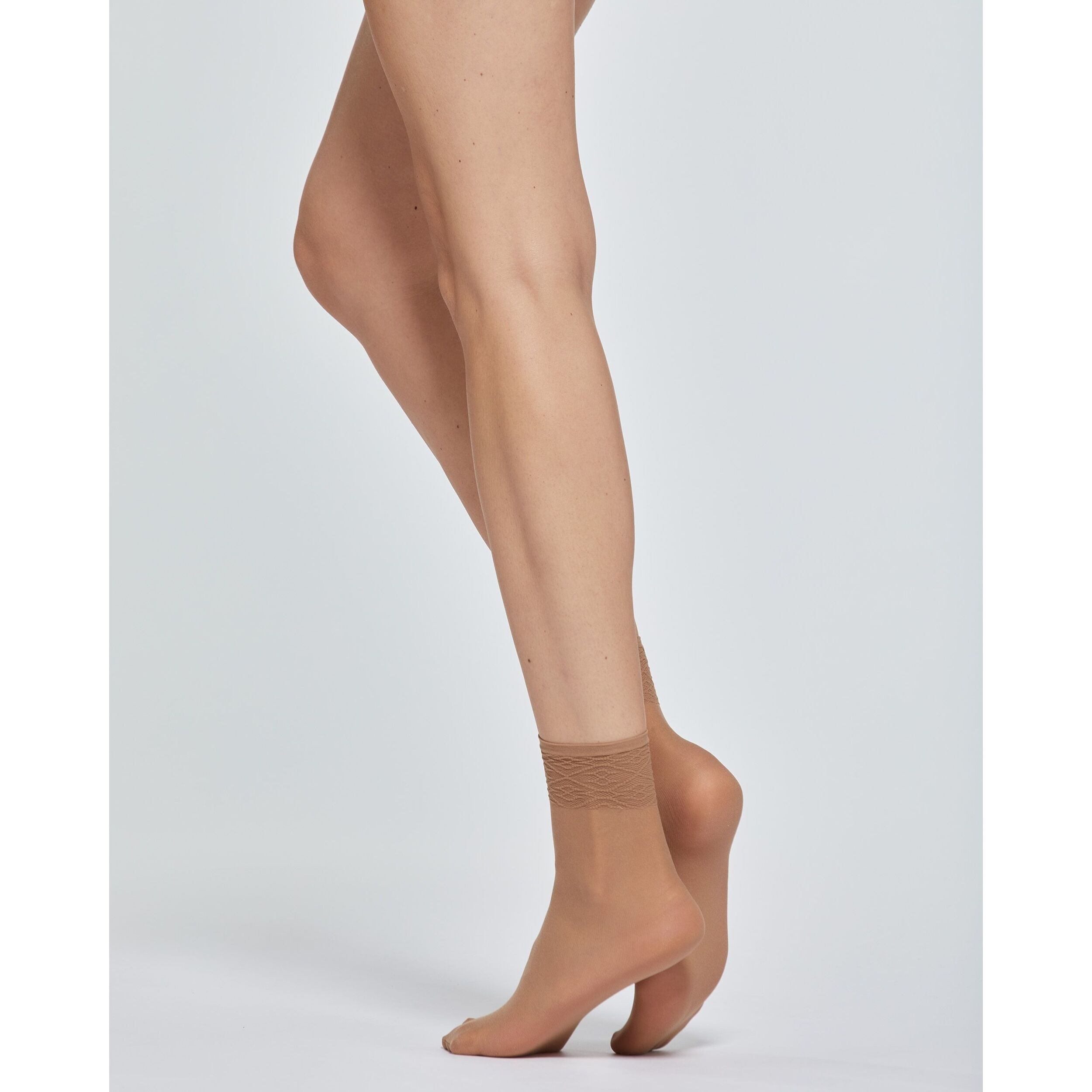 CALZA CORTA LADY VELATA CON BORDO IN PIZZO x2