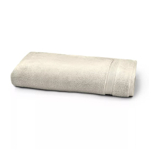 Drap de douche pur coton 550 g/m² uni ivoire Elea ivoire