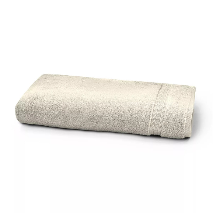 Drap de douche pur coton 550 g/m² uni ivoire Elea ivoire