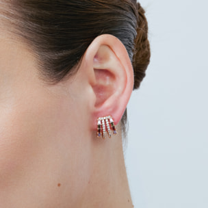 Pendientes Drukva acabado oro rosa 18k