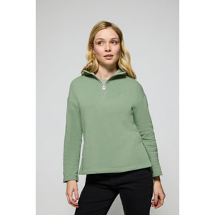 Sudadera Sinsajo verde jade con capucha y cremallera con logo Rigby Go