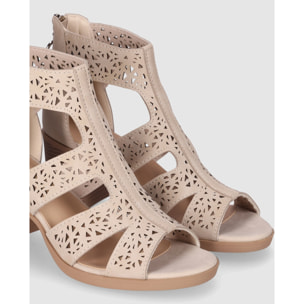 Sandalias - Beig - Tacón: 7 cm