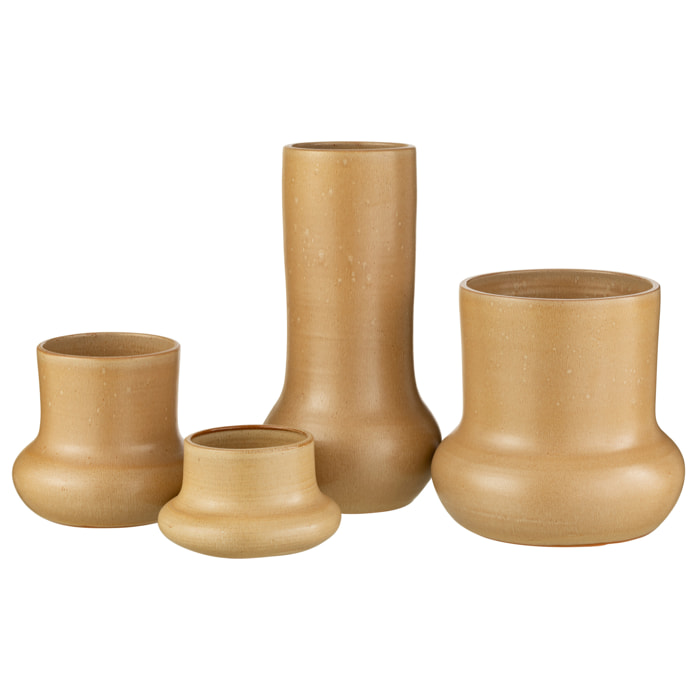 J-Line Vase Organique Ceramique Beige