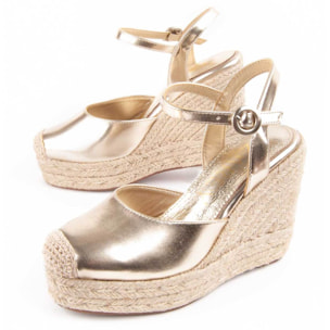 Alpargata De Cuña - Dorado - Altura: 9 Cm