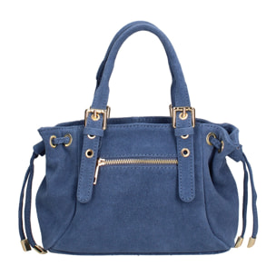 Borsa a mano da donna Made in Italy - Modello Elara Nova - Pelle scamosciata - 14.0 x 8.0 x 25.0 cm