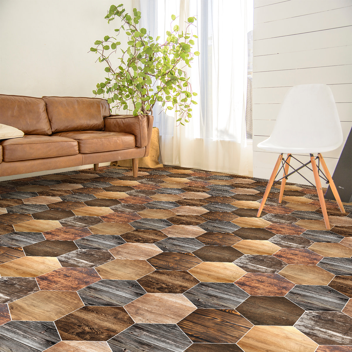 Sticker Sol avec laminat de Protection en Plastique Anti-dérapant | Stickers adhésif Sol - TOMETTES PARQUET VINTAGE -