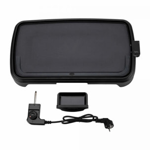 Plancha de cocina eléctrica JATA JEGR1241 de 50 x 25 cm (XL) Antiadherente. 2200 W
