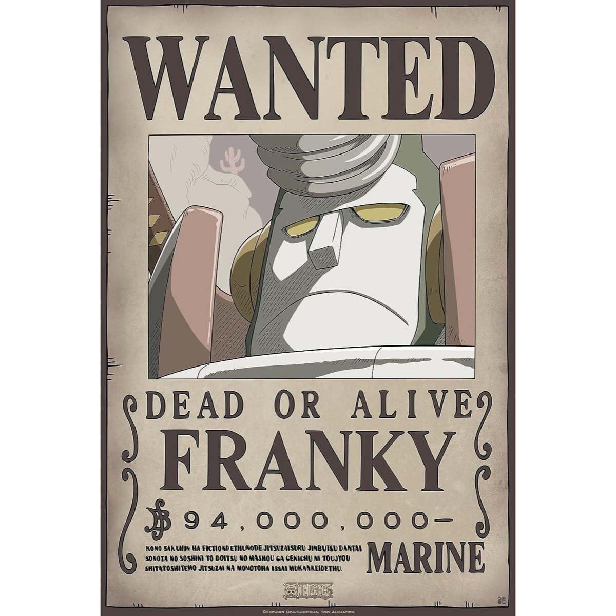 One Piece - Poster Ricercato "Wanted Franky" 52 x 35 cm AbyStyle