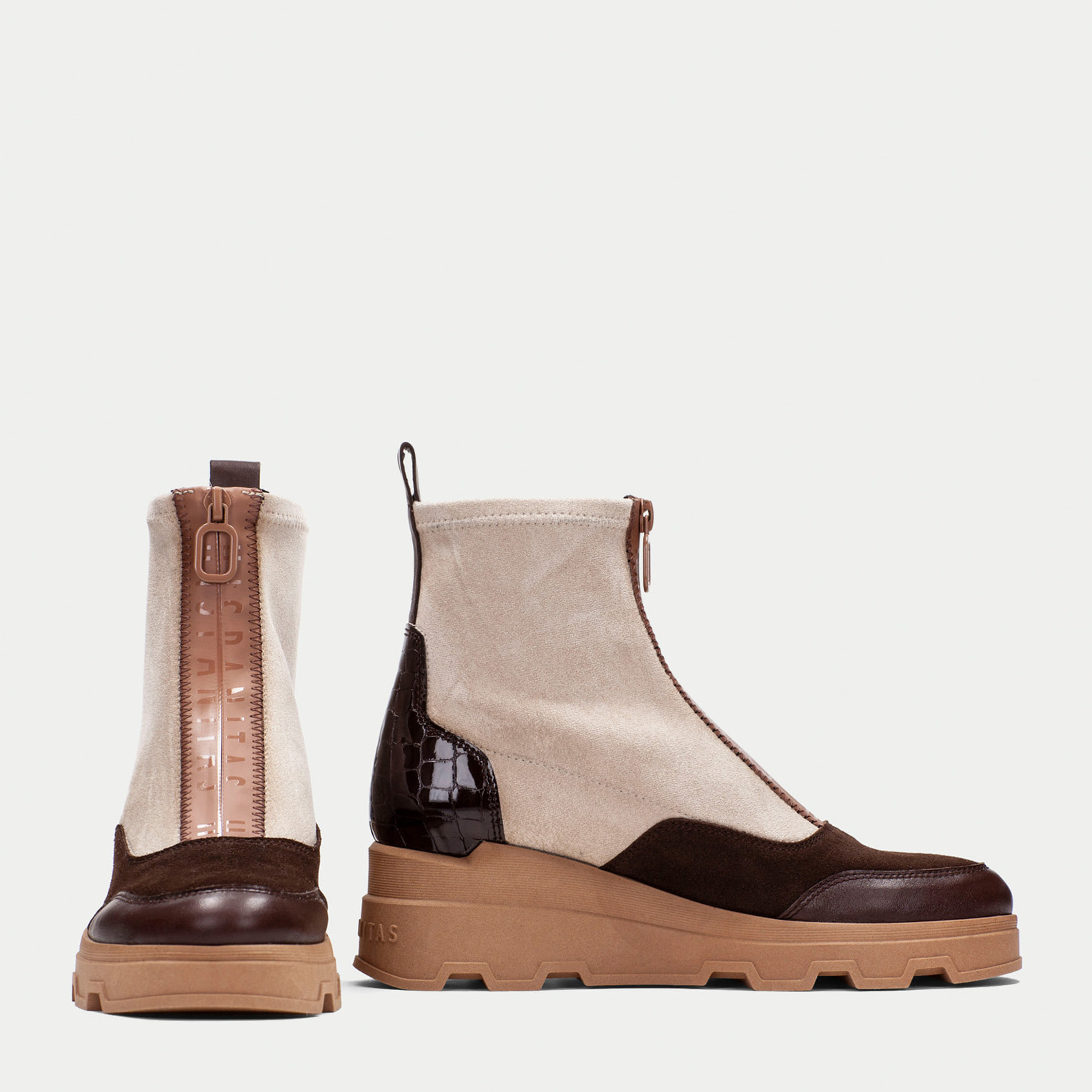 Botin Florencia Marron milk 5 cm