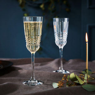 6 flûtes à champagne 17cl Rendez-vous - Cristal d'Arques - Kwarx au design vintage