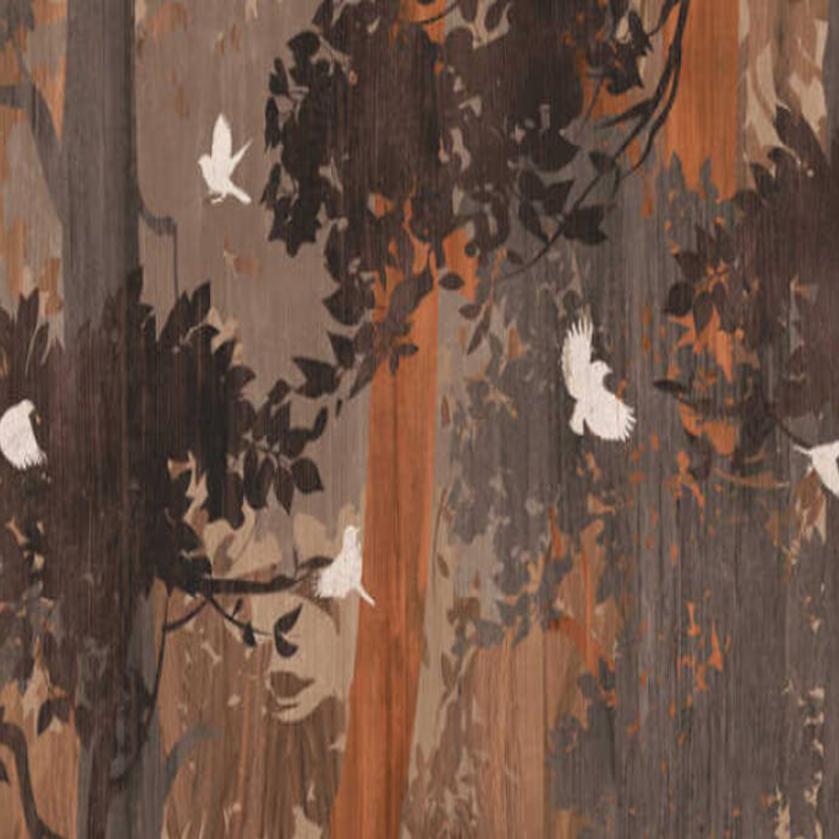 Papier peint au style nature - Marron Clair