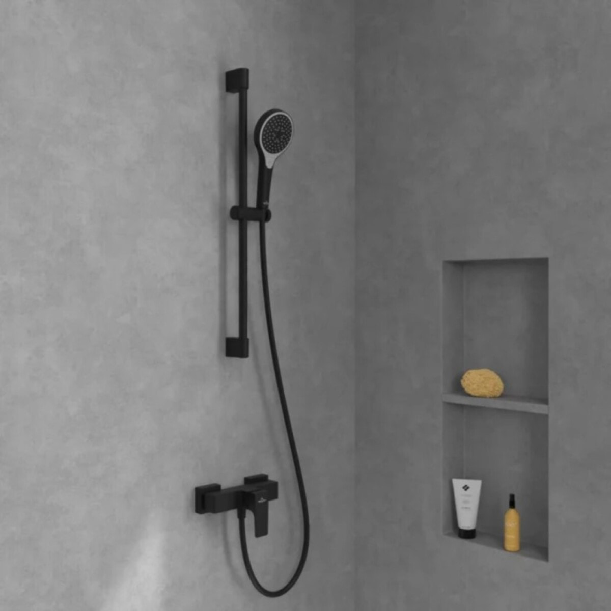Mitigeur mécanique douche Architectura Square Noir mat