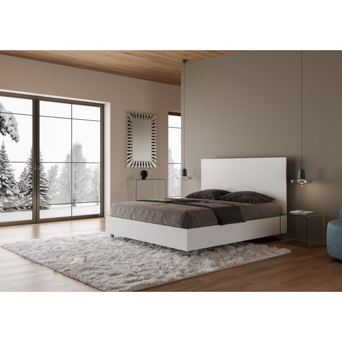 Cama sin somier 160x190 fresno blanco New Egos