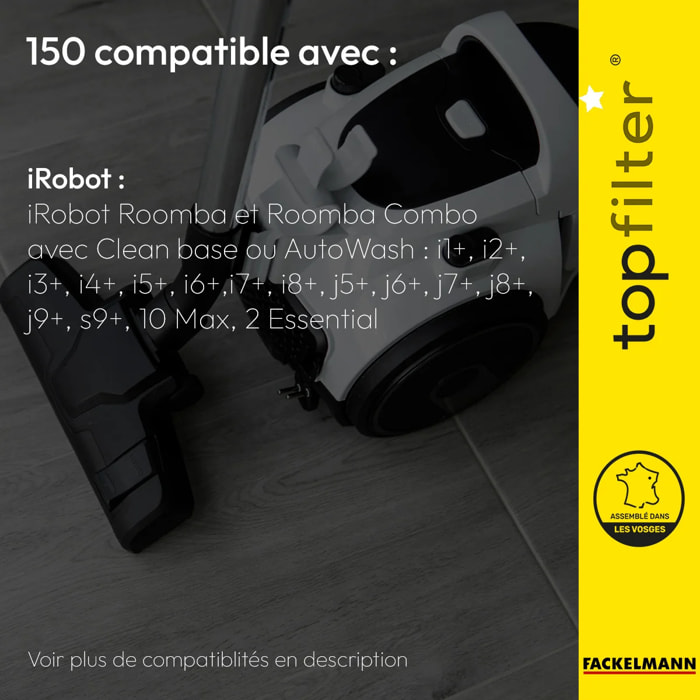 Lot de 4 sacs aspirateur iRobot TopFilter Premium