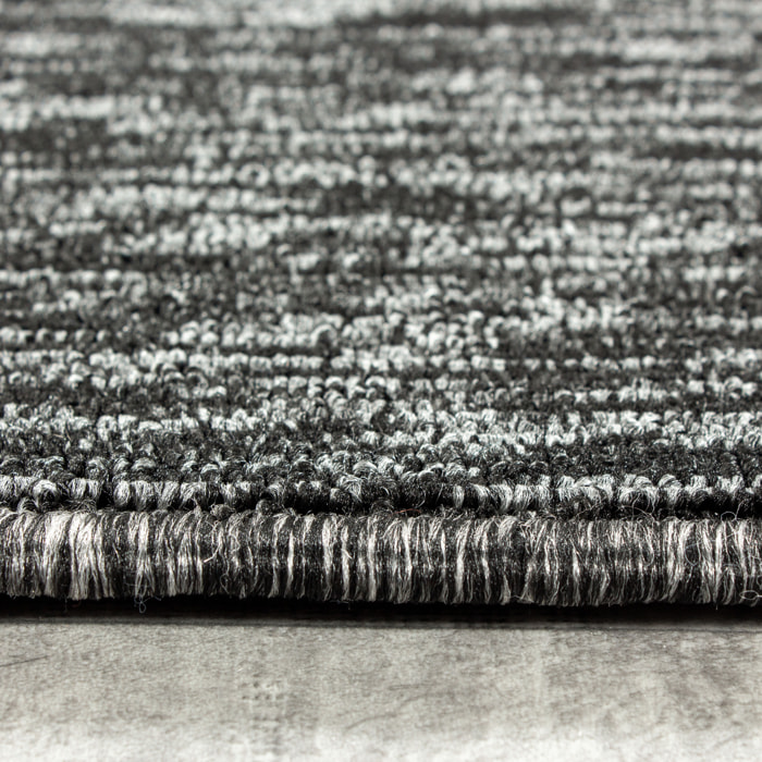 NADOR - Tapis rond de salon moderne Anthracite
