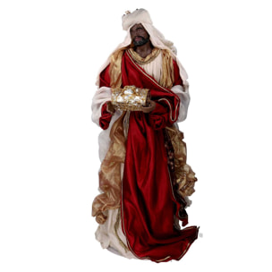 Presepe in tessuto bordeaux con re magi cmh81