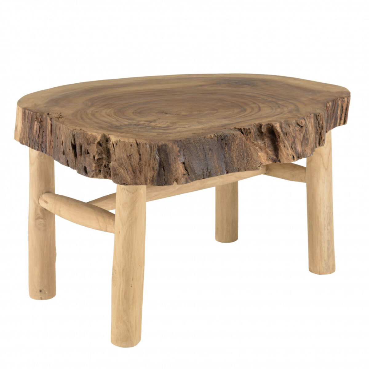 WILL - Table basse forme naturelle en branches de teck