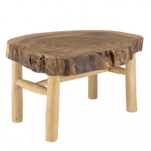 WILL - Table basse forme naturelle en branches de teck