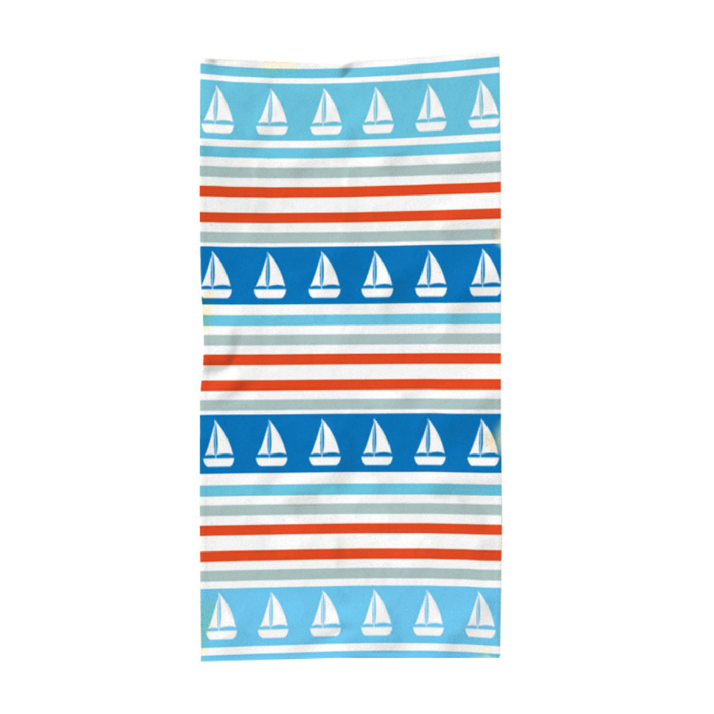 Telo Mare Spugna Jacquard Spiaggia Disegno Boat