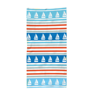 Telo Mare Spugna Jacquard Spiaggia Disegno Boat