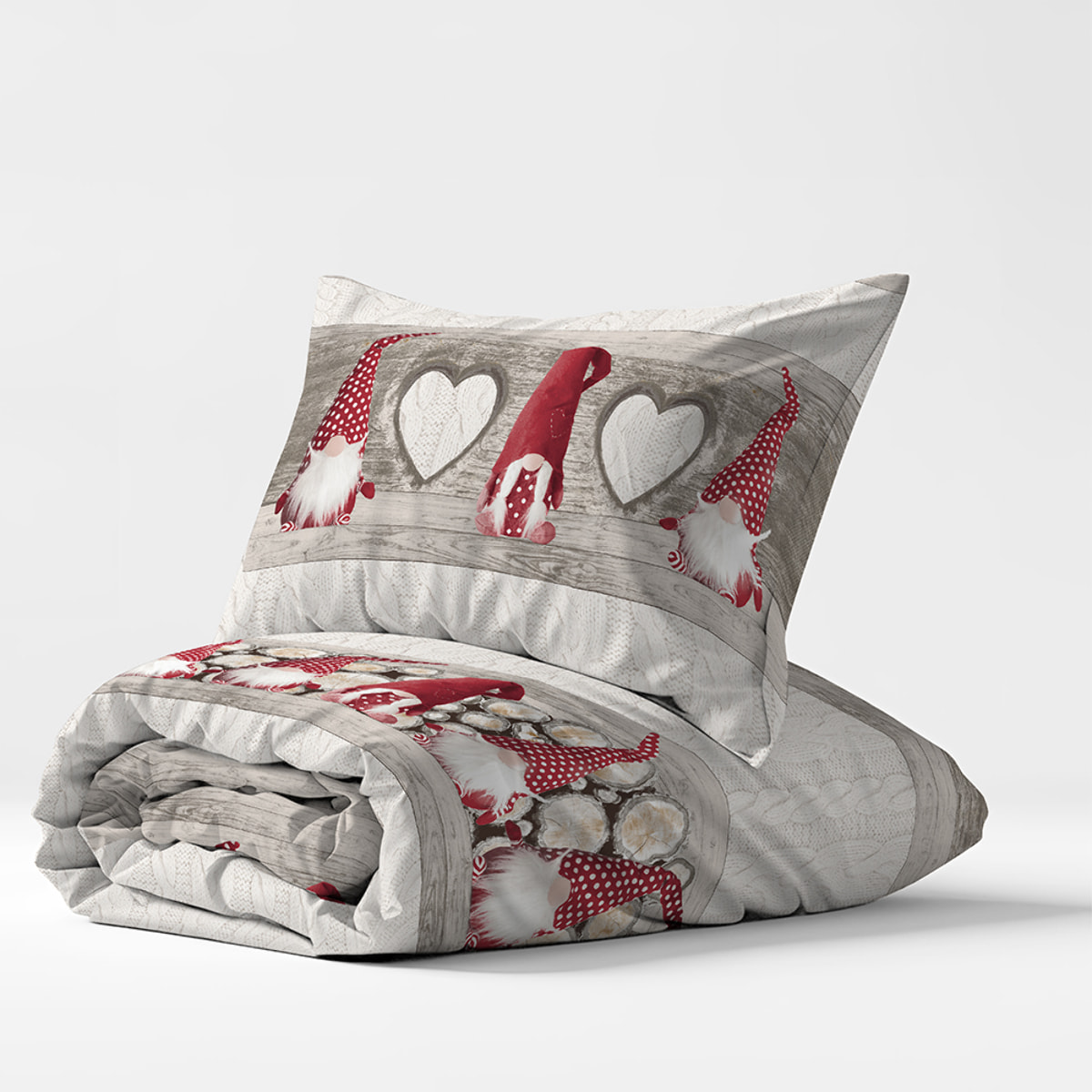 Parure copripiumino gnomo rosso 100% cotone