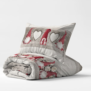 Parure copripiumino gnomo rosso 100% cotone