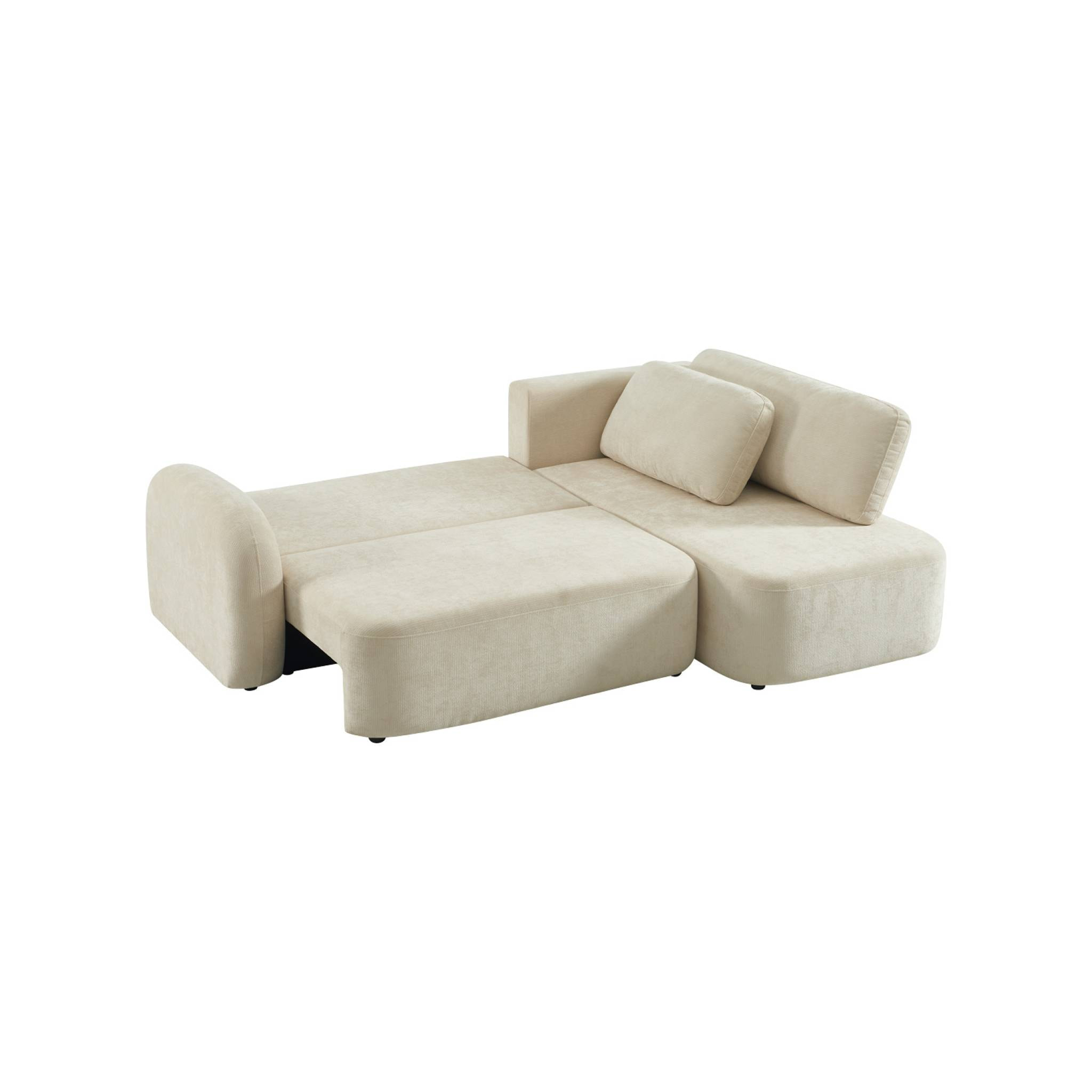 Canapé d'angle réversible convertible 3 places tissu avec coffre NOUMA