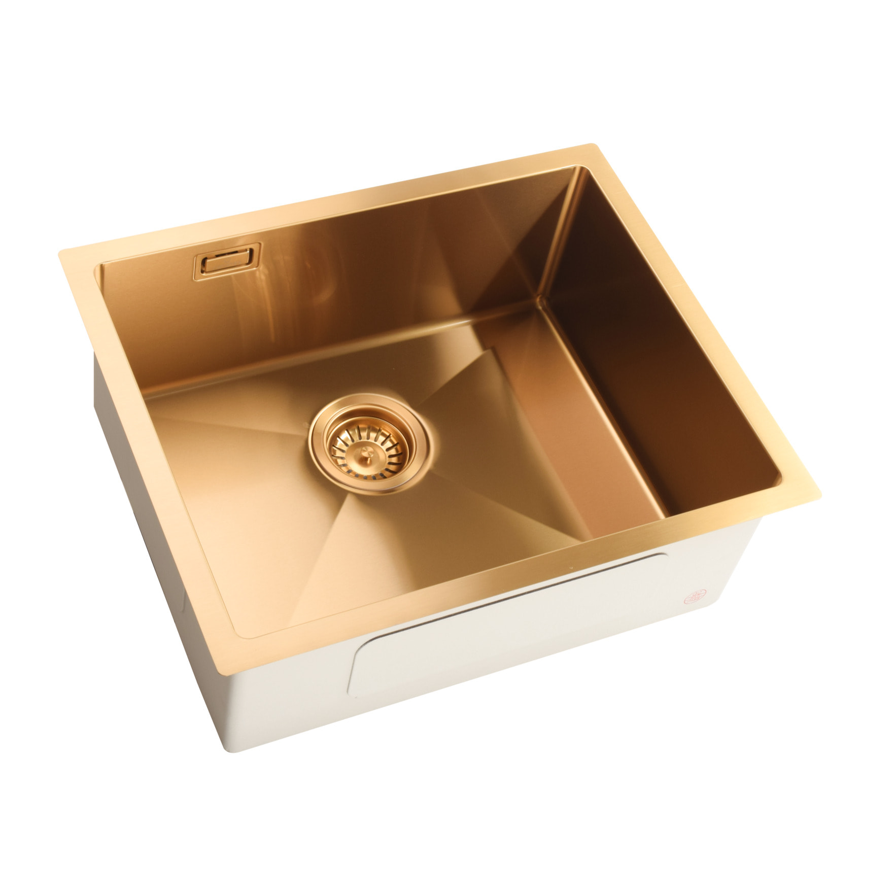 Timeless Évier de cuisine sous plan inox 304, 1 bac , 55x45x21 cm, Or brossé PVD