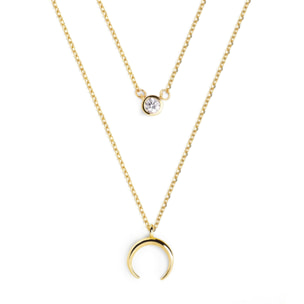 Pack 2 Collares Spark + Mini Moonset Plata Baño Oro