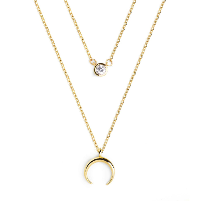 Pack 2 Collares Spark + Mini Moonset Plata Baño Oro
