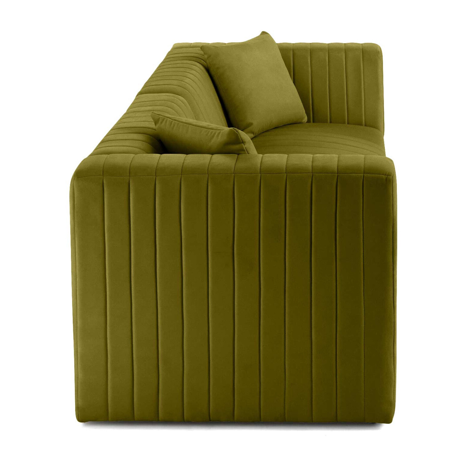 Nova - canapé modulable 2 places - en velours - Vert Olive