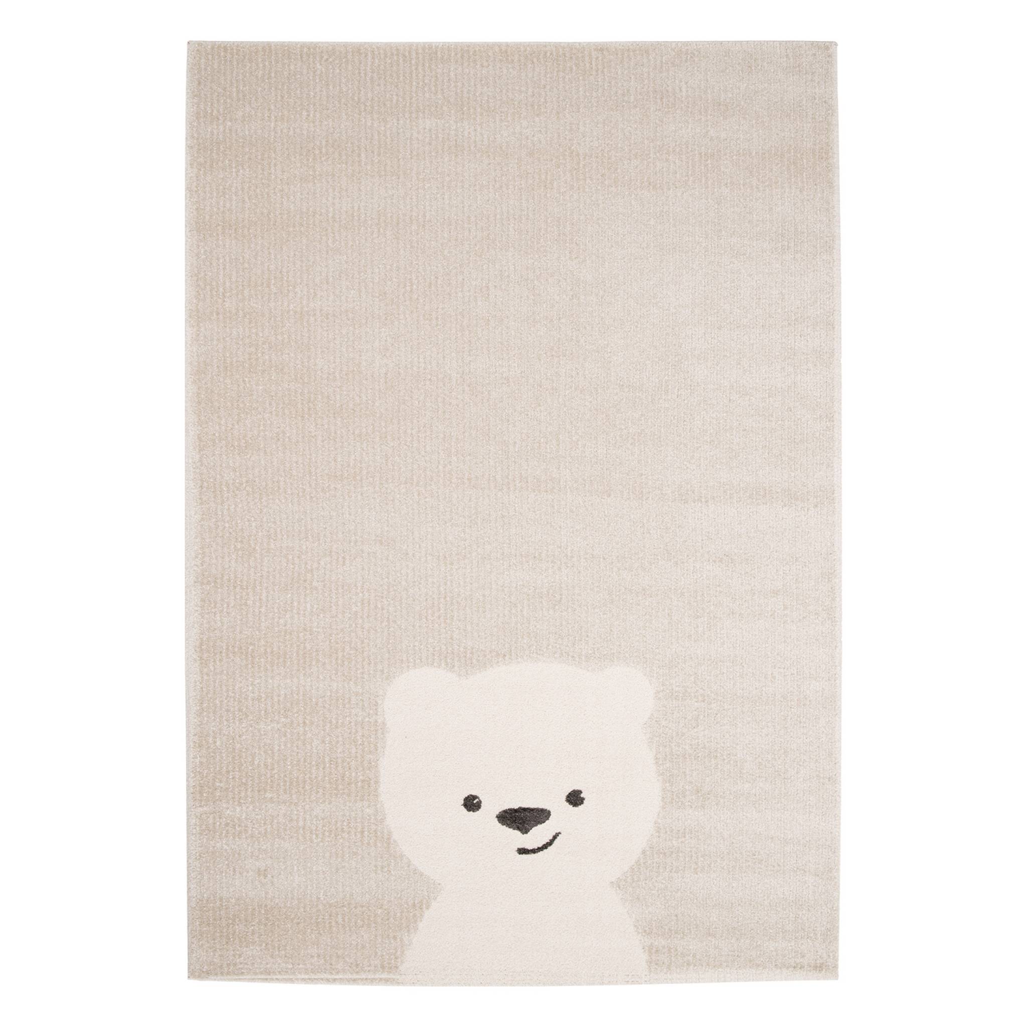 Tapis intérieur enfant beige crème petit ourson ELLIOT
