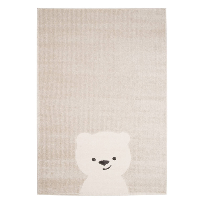 Tapis intérieur enfant beige crème petit ourson ELLIOT